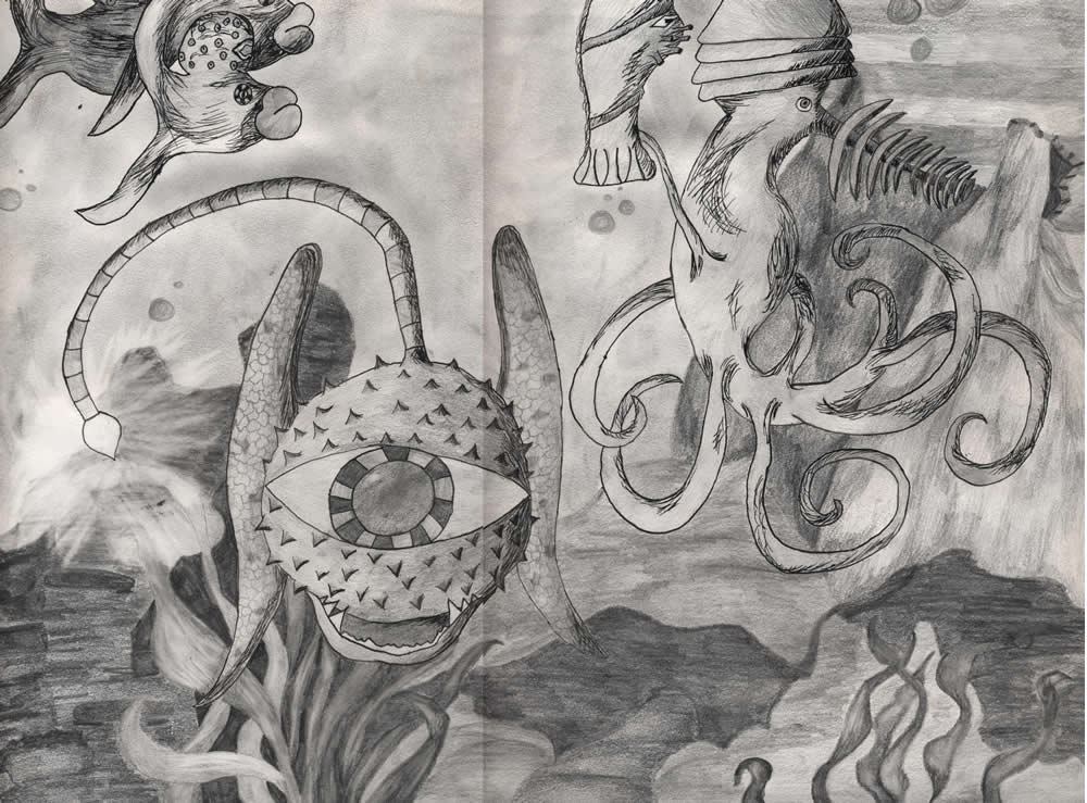 sea-creatures-hybrid-drawings-under-sea-student-lesson-teacher-pencil