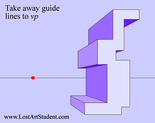 shape to form third step- take away guide lines to vp