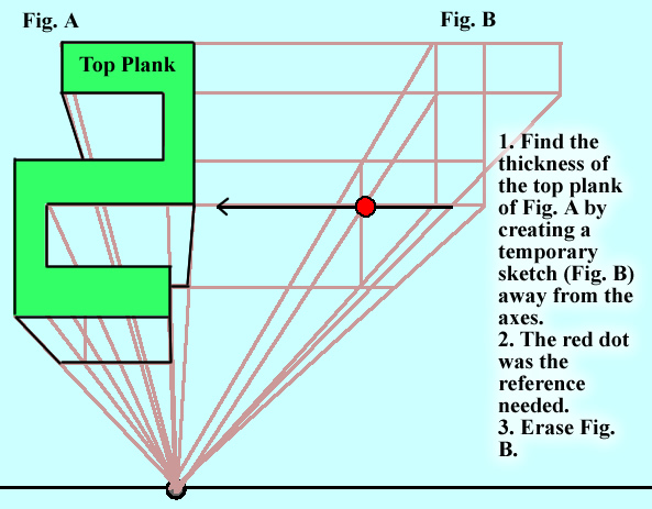 problems at the axis- linear perspective-finding the underside depth